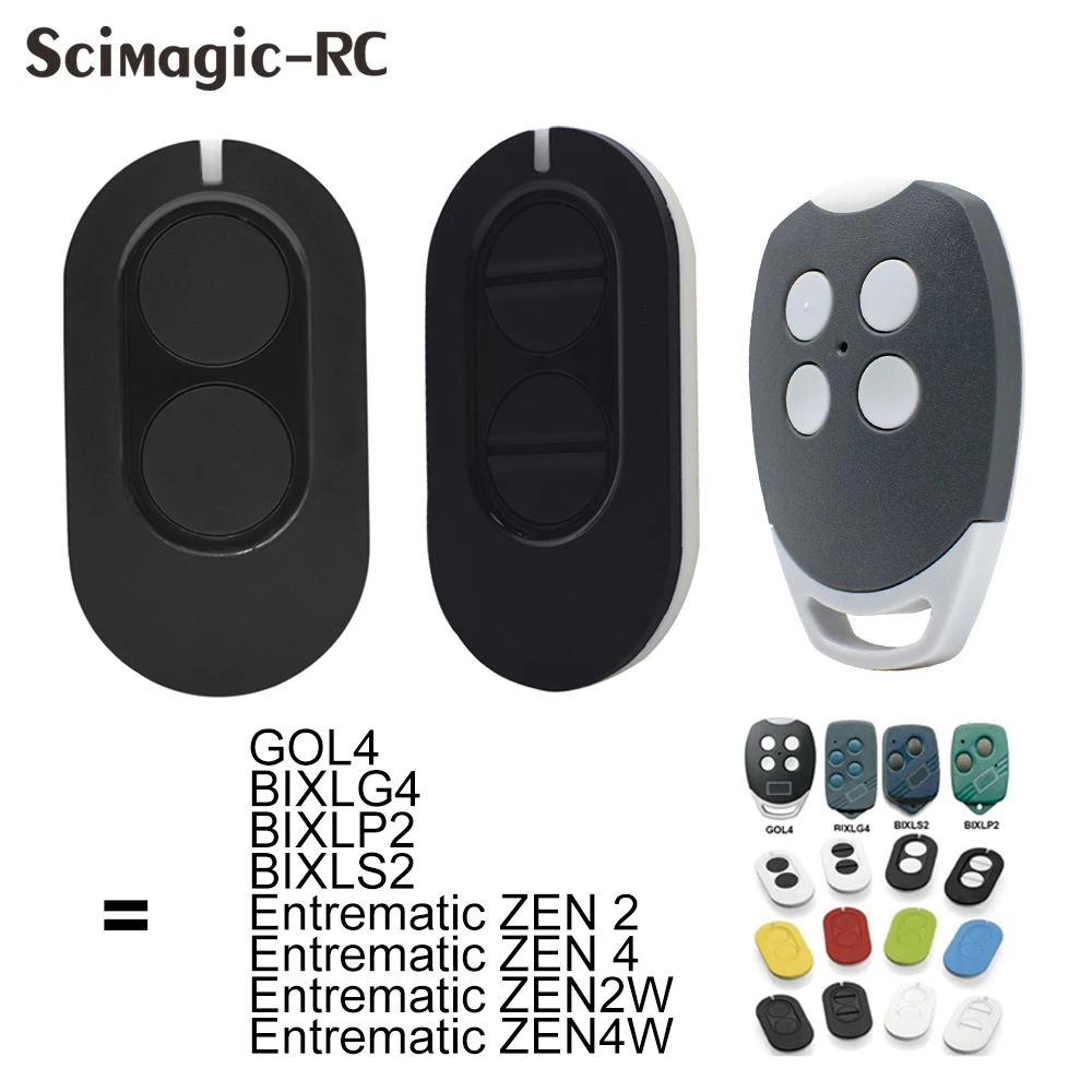 Entrematic ZEN2 ZEN4 ZEN2W ZEN4W GOL4 BIXLG4 BIXLP2 BIXLS2 Garage Door Opener Remote Control Command 433MHz Rolling Code