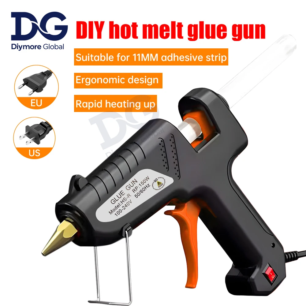 150W Household Lithium Electrothermal Glue Gun with Glue Sticks Industrial Guns Heat Temperature Thermo Electric Repair Tool