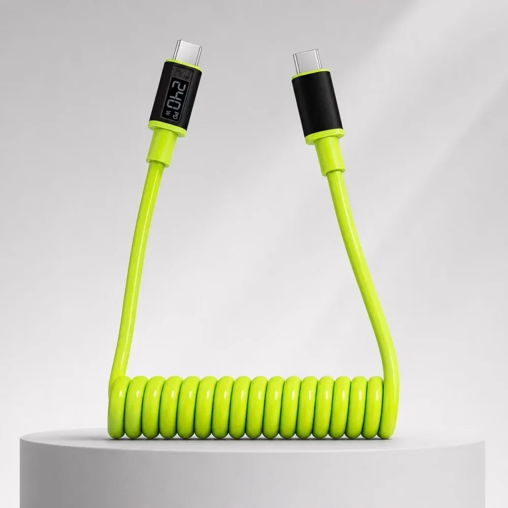 USB Typ C zu Typ C Super-Schnelllade-Federkabel USB Typ C Telefon-Datenkabel Autoladekabel für iPhone 17 Xiaomi Huawei – Detail 6