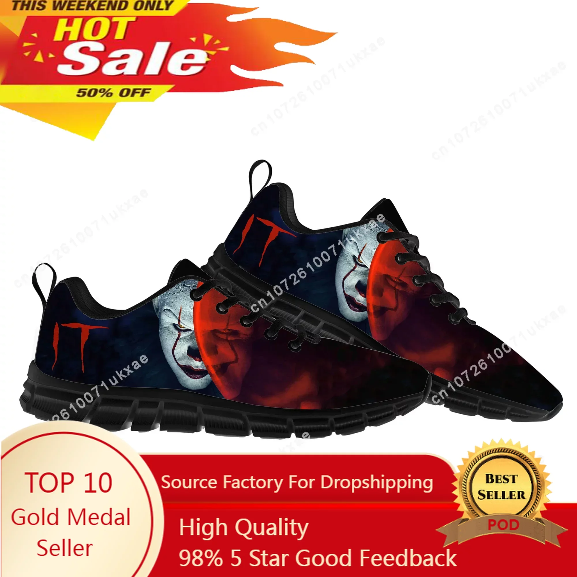 It Movie Pennywise the dancing clown Sports Shoes Mens Womens Teenager Kids Children Sneakers Parent Sneaker Customize Shoe