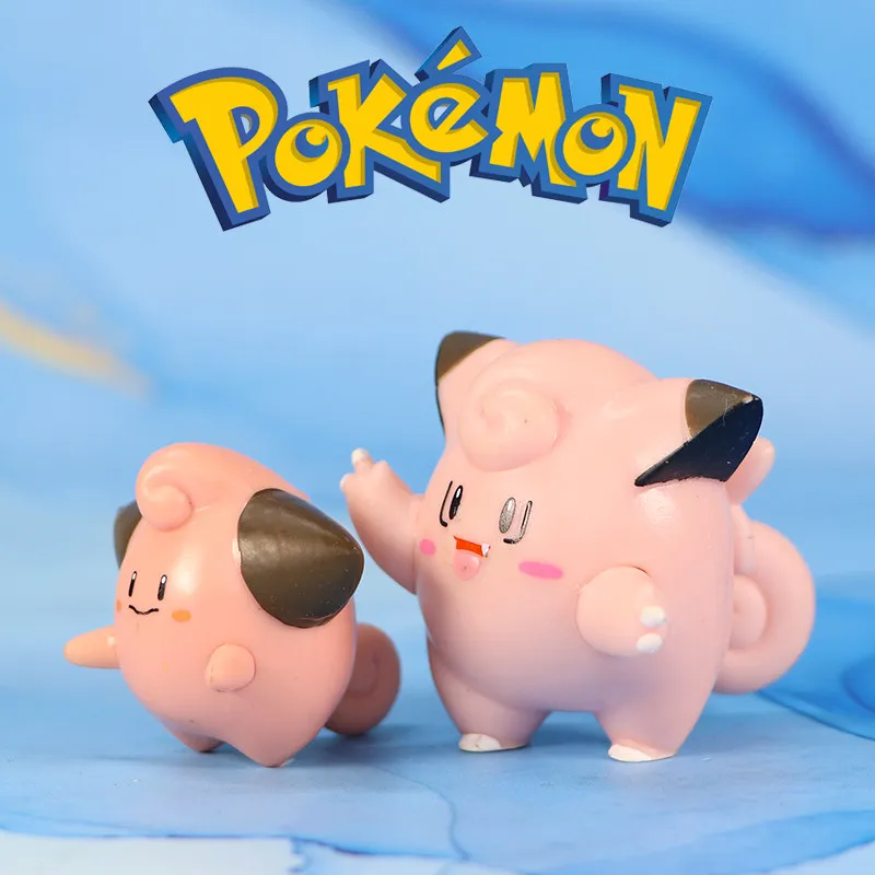 Genuine WCT Loose Pokemon Action Figures Clefairy Clefable Evolution Set Collectible Model Toys - view 2