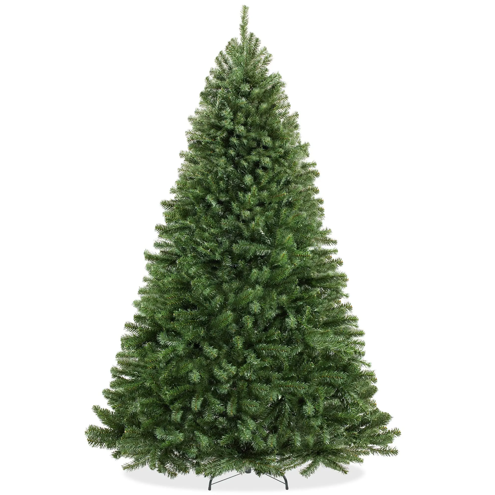 7.5FT Realistic Green Spruce Unlit Artificial Holiday Christmas Tree with Sturdy Metal Stand