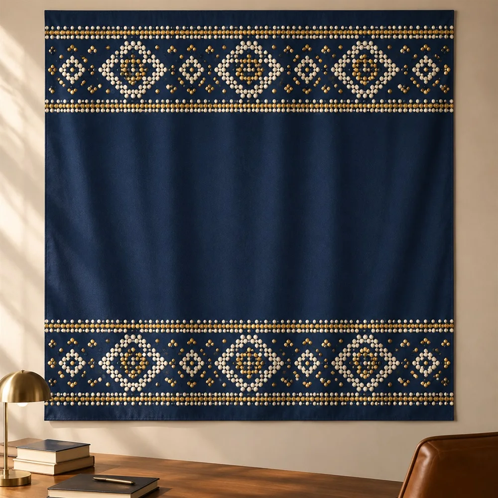 VIKAMA Beaded Pattern Tapestry Wall Hanging, Handmade Ornament Bohemian Aesthetic Room Decor Tapestries for Bedroom Living Room