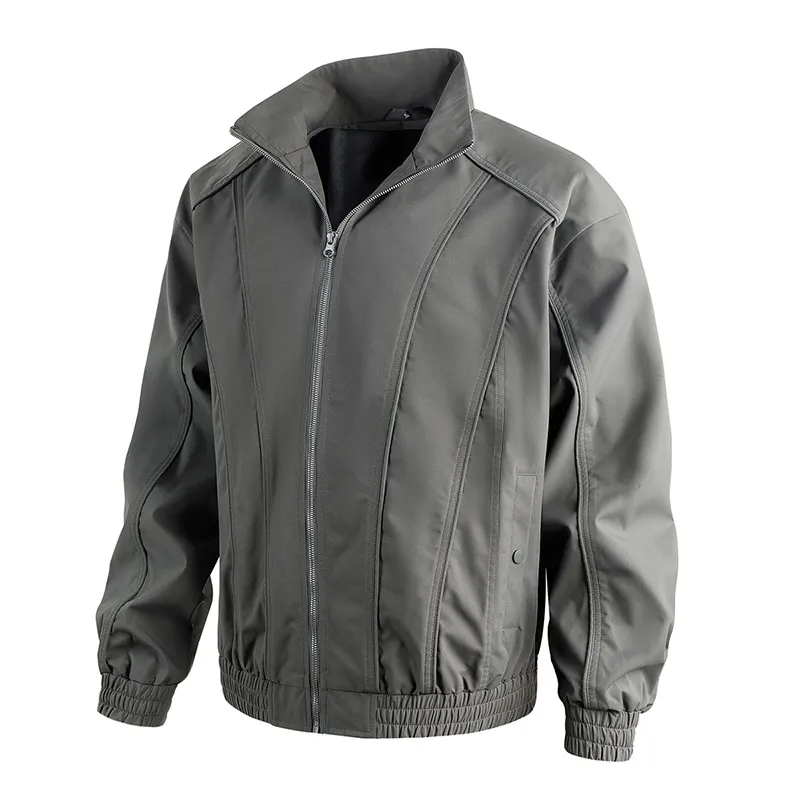 

New Autumn Products Men's Stand Collar Jacket Outdoor Workwear Side Seam Pockets American High Street Versatile Personalized Top