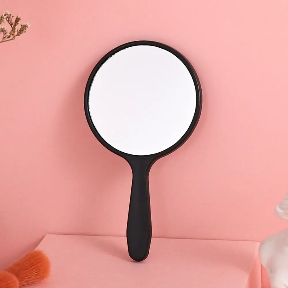 Creative Small Round Handheld Mirror With Handle Anti-fall Makeup Mirror Hand Compact Mirror for Women Home Decor