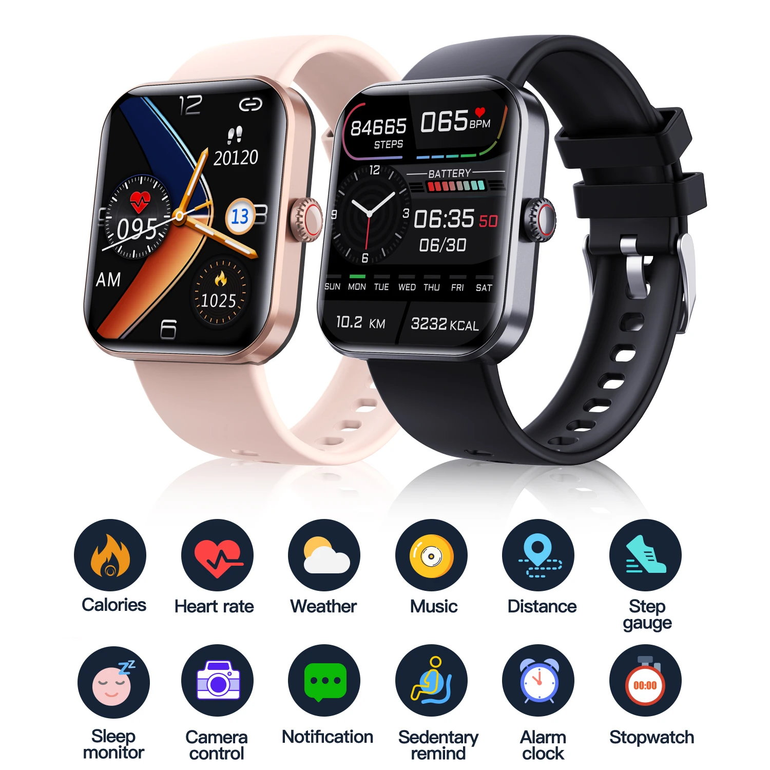 1.91-inch Heart Rate, Blood Pressure, Blood Oxygen, Body Temperature Detection, Healthy Sports Waterproof Smart Watch AG-F57L