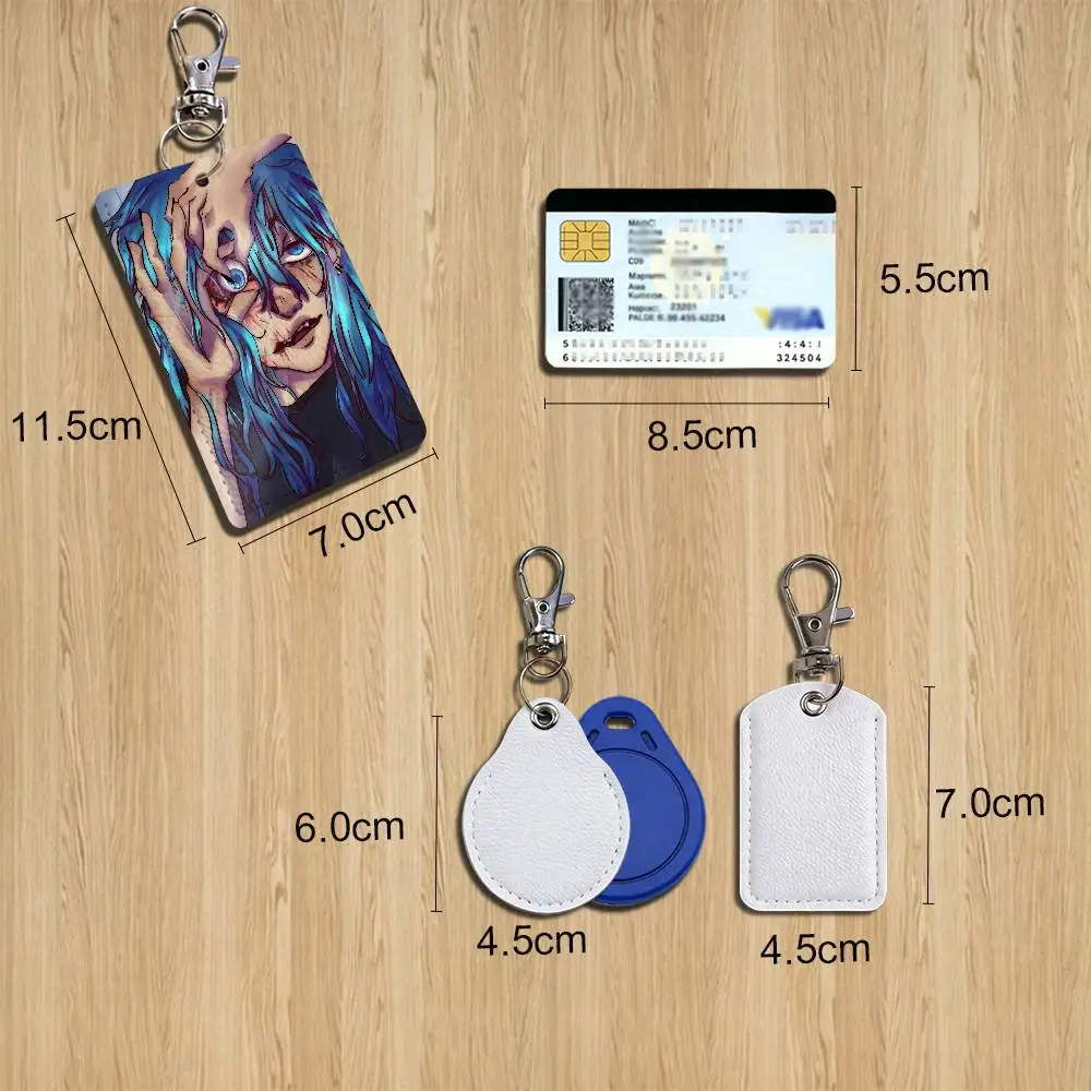 Sally Face Horror puzzle game Sal Fisher Card Holder With Keychain Executive Protection For Bank Credit Subway Bus Case