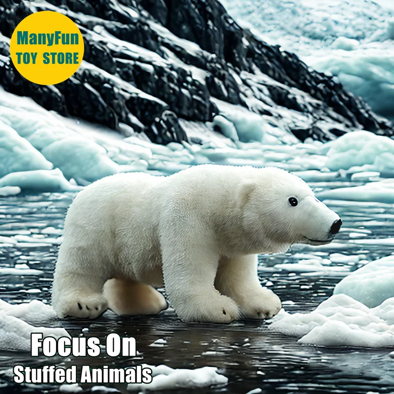 

Lifelike Polar Bear Plush Toy Lifelike Ice Bear Plushie White Bear Peluche Stuffed Animals Simulation Doll Kawai Toy Gifts