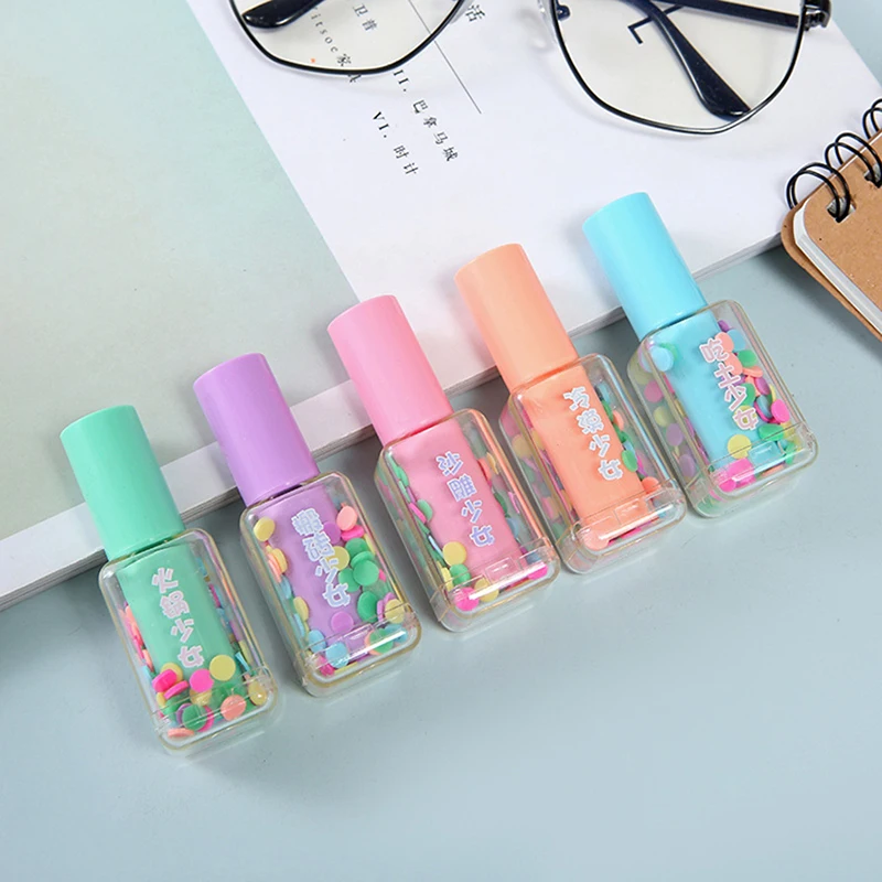 1pcs Cute Nail Polish Bottle Mini Creative Highlighter Pen Graffiti Marker Paint Stationery Drawing Lovely Sweet