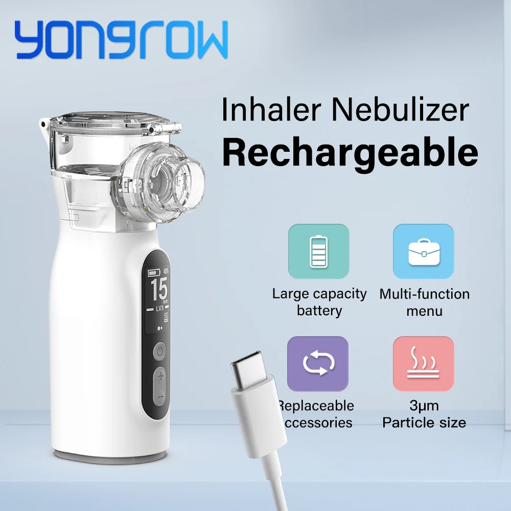 yongrow-n7-ポータブルハンドヘルドサイレントメッシュネブライザー吸入器子供大人ミニアトマイザーヘルスケア医療ネブライザ