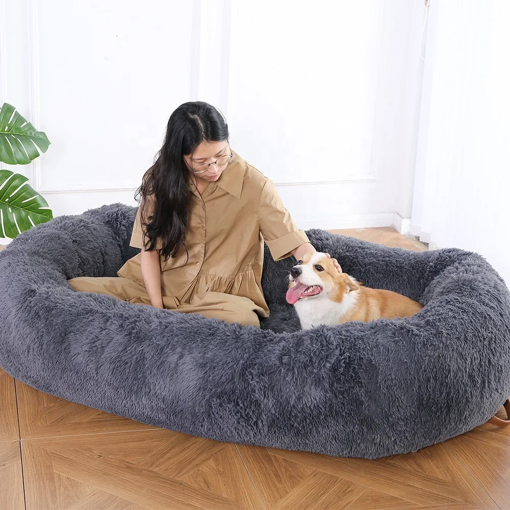 Hot Sale  Pet Product Memory Foam Orthopedic Pet Bed Luxury Plush Giant Size Extra Large Human Pet Dog Bed