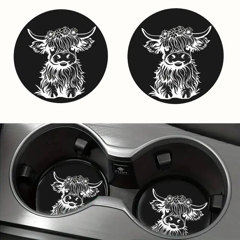 Gender-Neutral EVA Car Coasters A Pair. Universal Car Interior Decor Holiday Presents For Loved Ones.