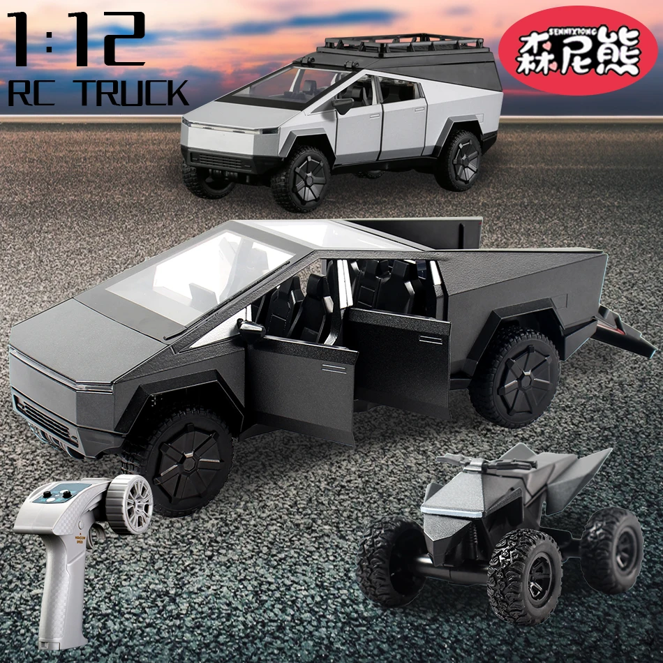 

SENNIXIONG 1:24 4WD Tesla Pickup RC Cyber Off-road Car Rock Crawler Alloy All Terrain Vehicle Climbing Truck Toy for Adult Gift