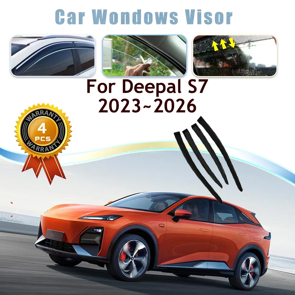 Car Window Visors For Deepal S7 EV S07 2023 2024 2025 2026 Black Rain Snow Guard Windshield Shelter Vent Awning Auto Accessories