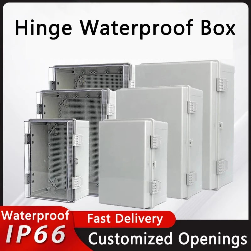 Outdoor Plastic Box for Electronics Electrical Junction Box Gray/Transparent Cover Waterproof Enclosure ABS Distribution Case