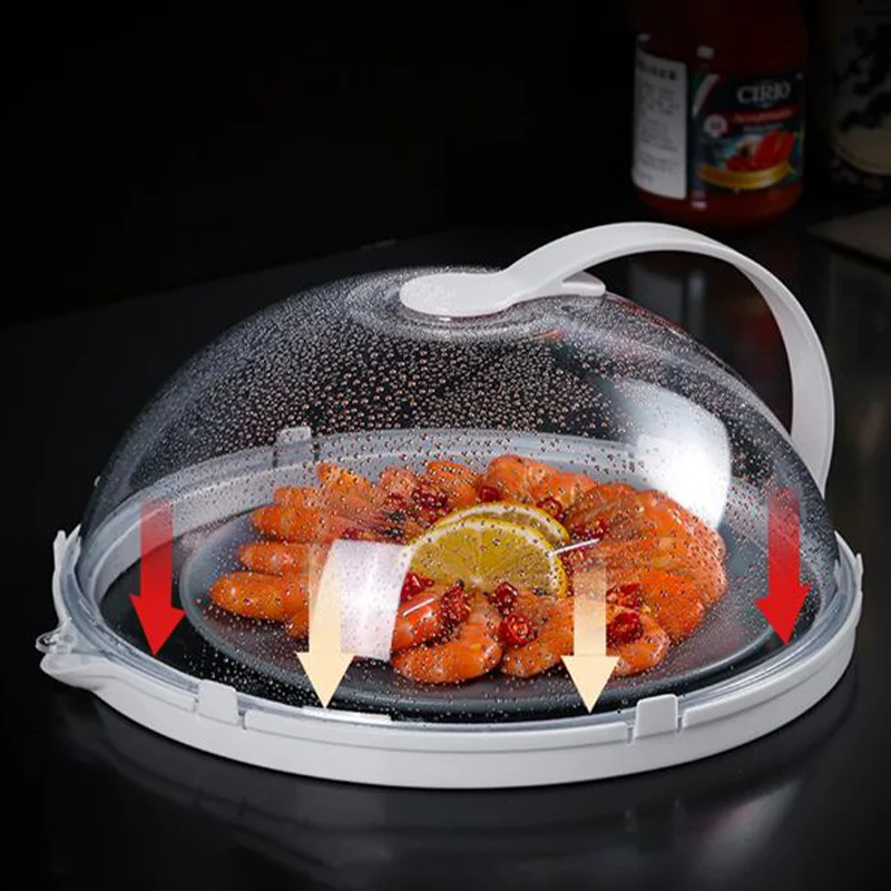 Microwave Splash Cover High Temperature Resistant Microwave Guard Lid Transparent Food Heating Cover with Steam Vent and Handle