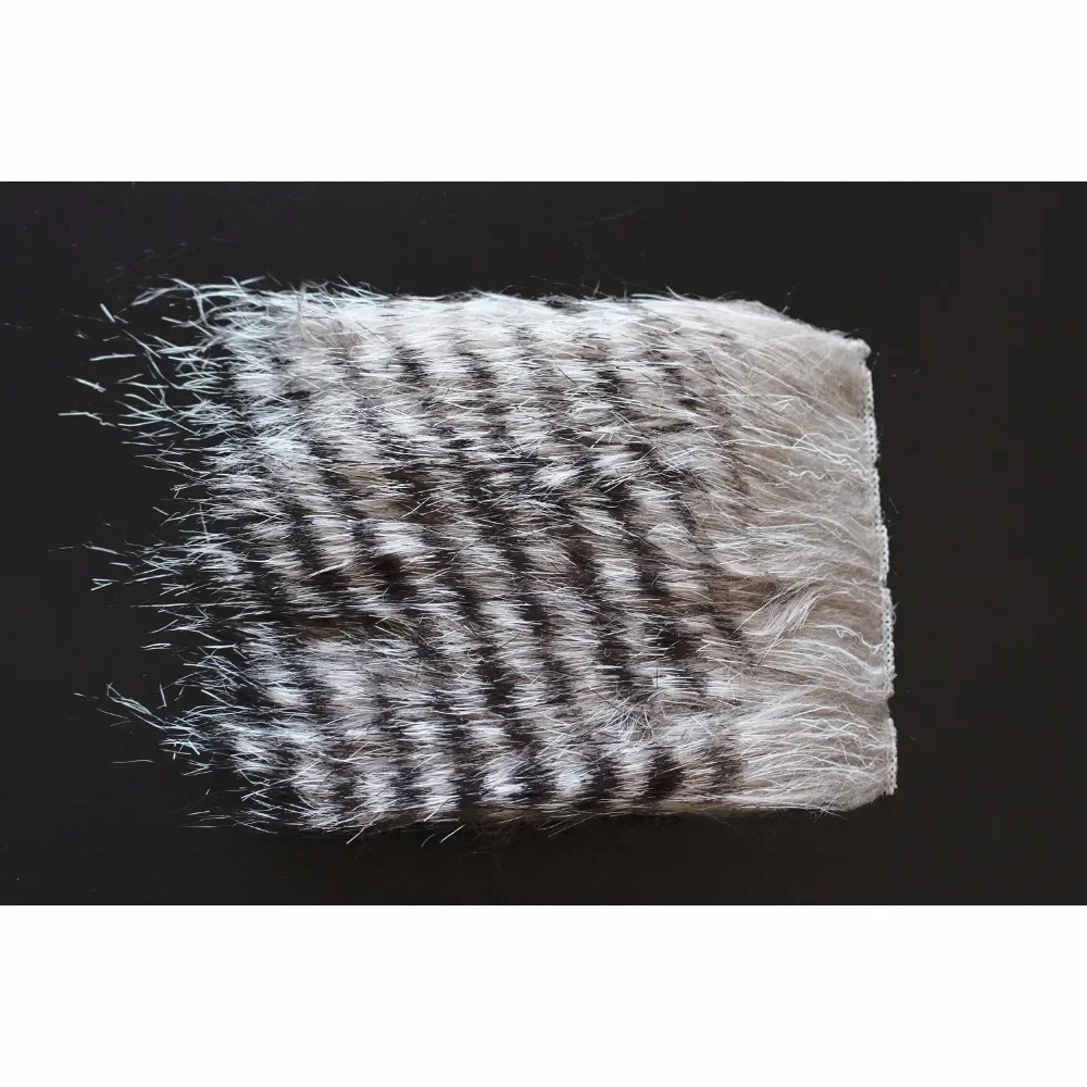

Tigofly 4 Pcs 8cmX8cm Furabou Craft Fur Striped Barred Colors Synthetic Fiber Streamer Tail Wing Fly Fishing Tying Materials