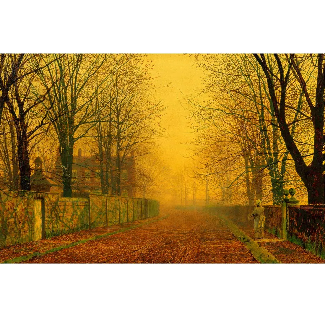 

Hand painted high quality reproduction of Evening Glow by John Atkinson Grimshaw Landscape oil painting on canvas Large Wall Art