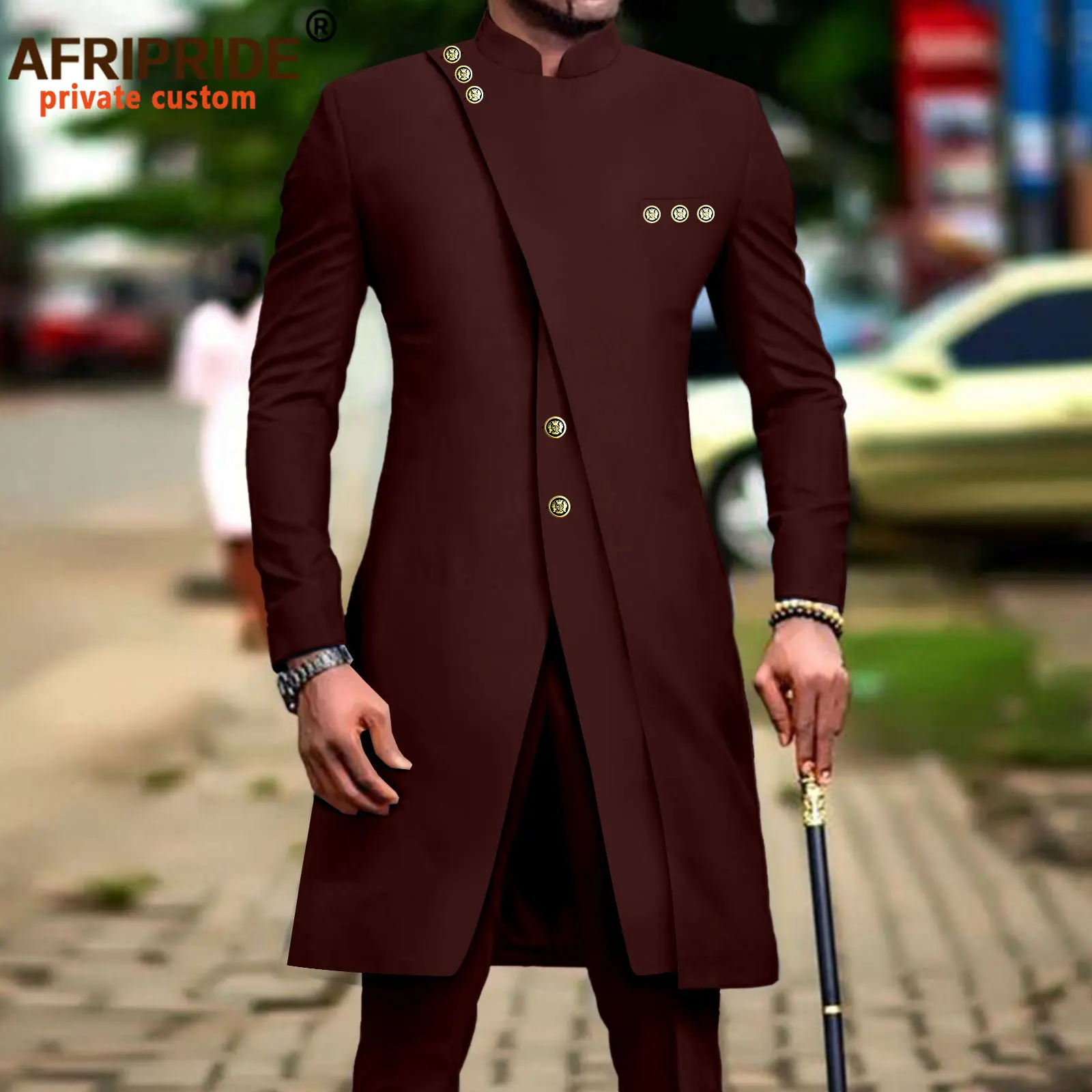 Afrikaanse Pakken Voor Mannen Slim Fit Single Breasted Blazer En Broek Set Business Jurk Pak Party Wedding Avond A2316022