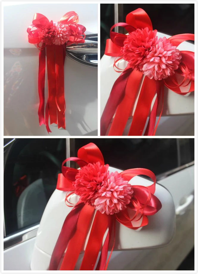 Korean Butterfly Ribbon Wedding Pull Flower Auxiliary Car Decoration Float Car Door Handle