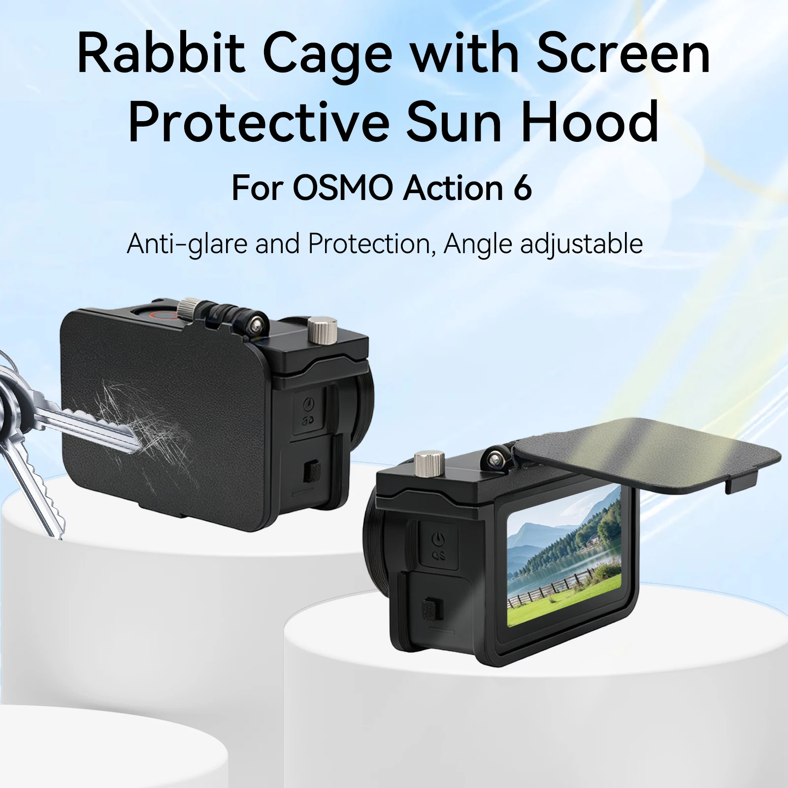 Camera Sunshade Protective Cover for DJI OSMO Action 6 Light Blocking Drop Protection Scratch-Resistant Protective Case