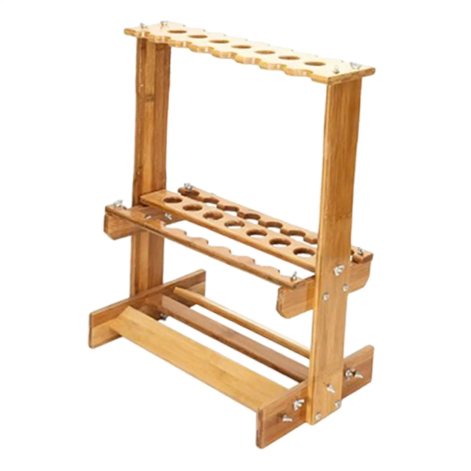 Fishing Rod Storage Rack Bamboo Floor Standing Organizer Vertical Display Shelf for Boats Homes Garages Clubs