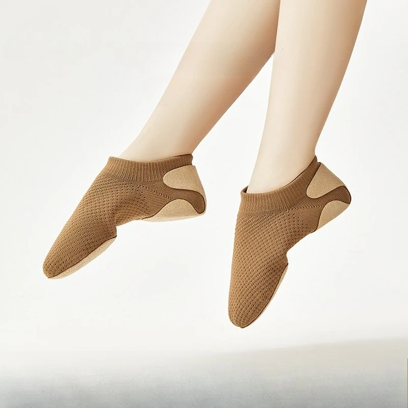 Fly-woven Mesh Jazz Shoe Modern Ballet Square Cheerleading Exercises Body Teacher Dance Shoes
