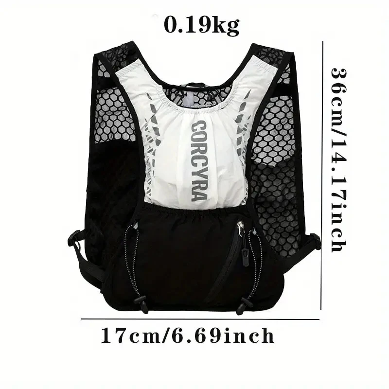 Lightweight Running Hydration Vest, Breathable Cycling Backpack for Hiking, Marathon, MTB & Outdoor Sports, Reflective Vest Bag.