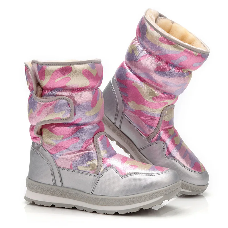 

Classic High Top Women's Camouflage Snow Boots Winter Warm Plush Cotton Platform Shoes Outdoor Waterproof Non-Slip Ankle Boots