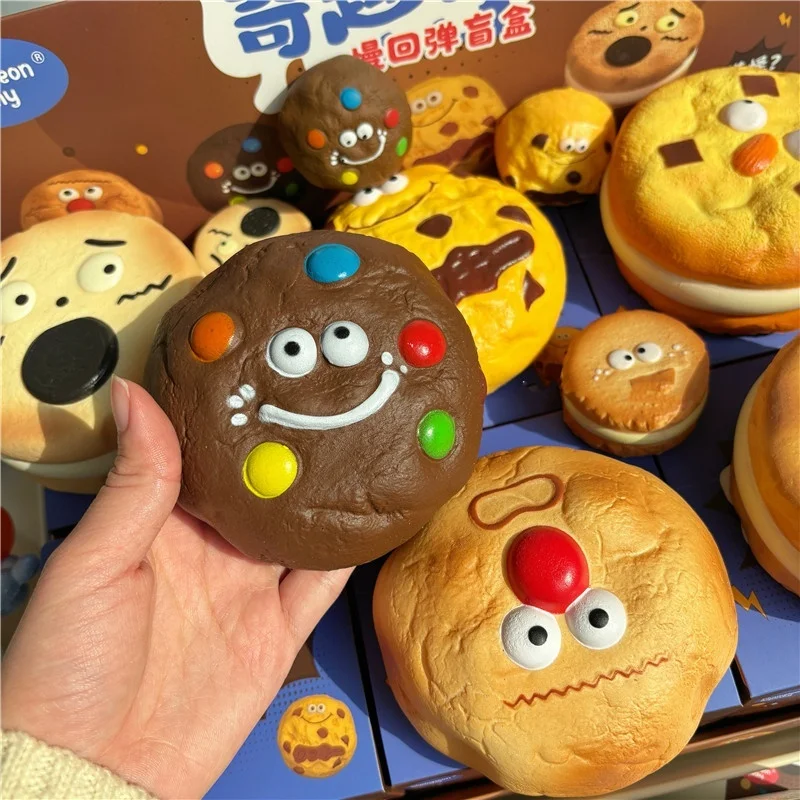 Simulation Toast Bread Chocolate Cookie Cake Cartoon Blind Box Squeeze Toy Scented Soft Stress Relief Sensory ADHD Autism Gift