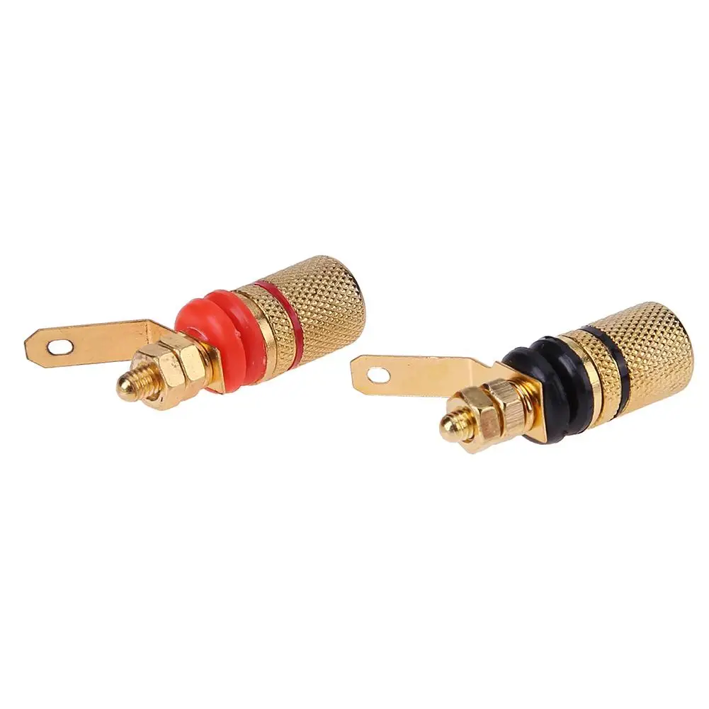 1-4 Pair Gold Plated Amplifier Speaker Binding Posts Terminal 4mm Sockets Banana Plugs Speaker Plug Jack Connector