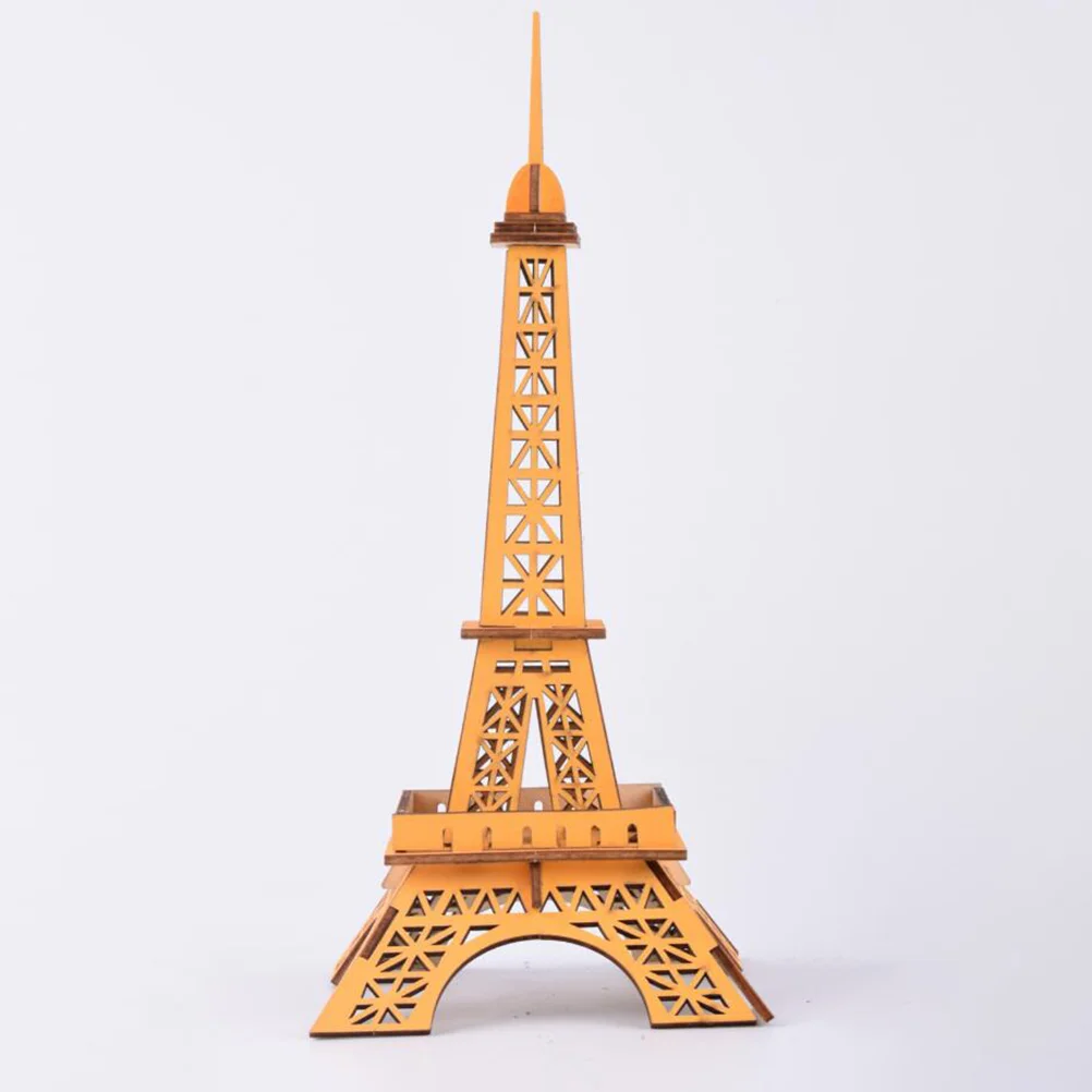 3 D Puzzle DIY Architecture Model Building Kits for Teens Mini Toys Kids Buildings 3D Bamboo Eiffel Tower Jigsaw Child