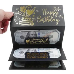 Money Birthday Card Birthday Cash Envelopes Folding Cash Holder Greeting Envelop Creative Birthday Money Box for Kids Teens