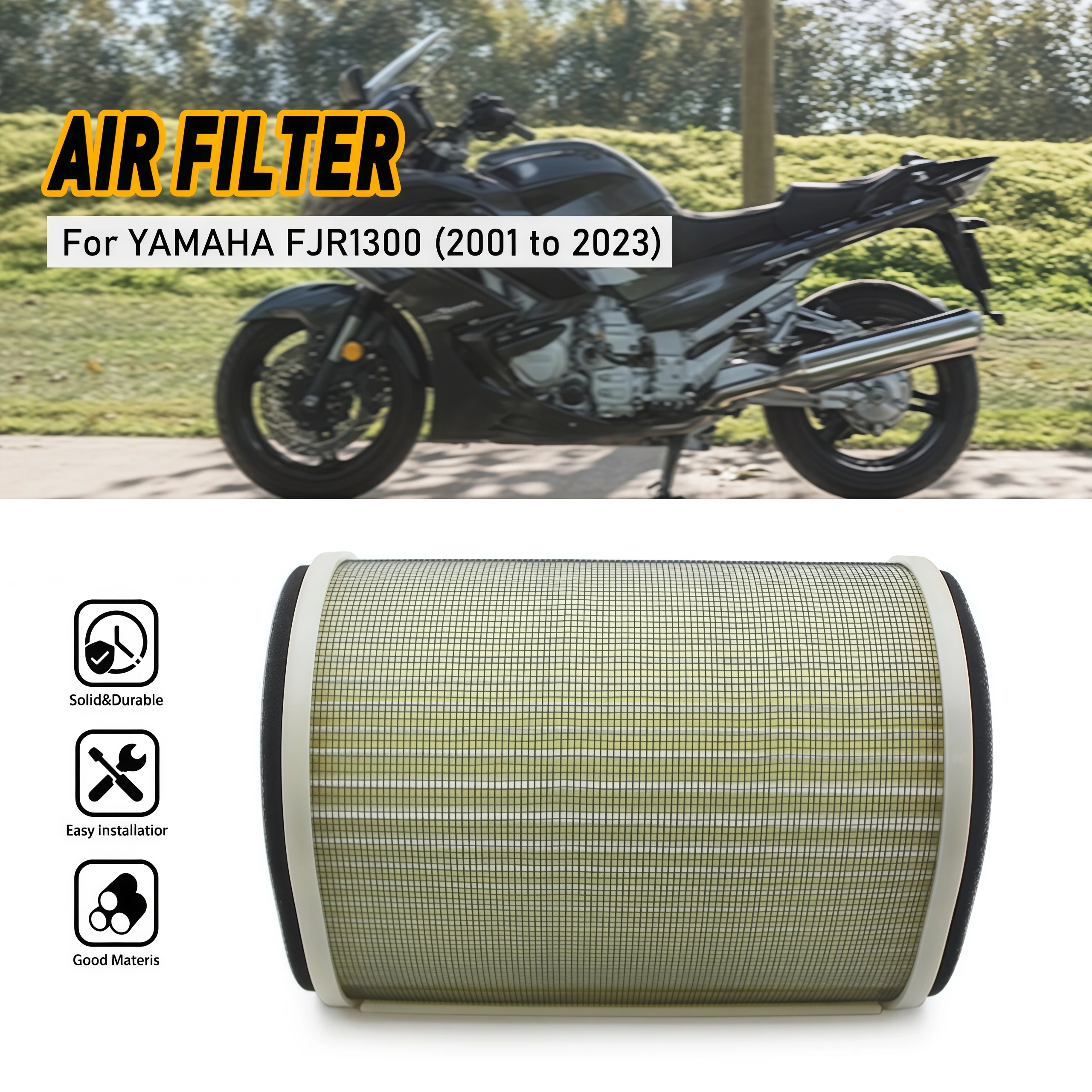 

Motorcycle Air Filter Intake Cleaner 5JW-14451-00-00 For YAMAHA FJR1300 2001-2005 2007 2010-2015 FJR1300A FJR1300AS FJR1300AE