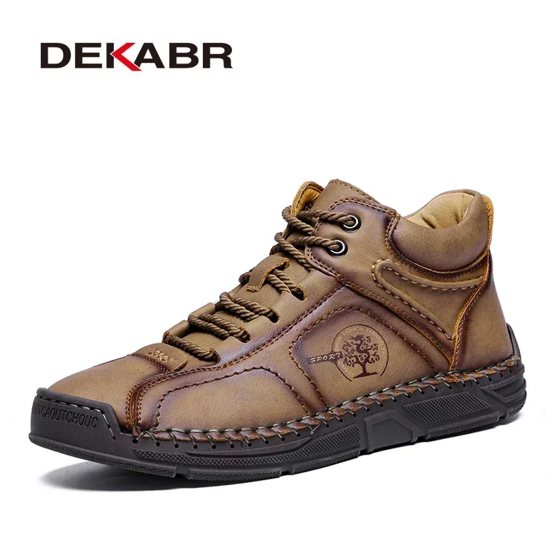 DEKABR Brand Handmade Boots For Men High Top Casual Shoes Autumn Winter Man Trend Boots Men British Style Snow Boots Footwear