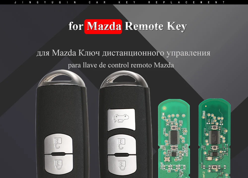 Jingyuqin 433 Mhz ID49 2/3/4 Tasten Smart Key für MAZDA 2 3 6 CX-5 Atenza Axela 2014 + SKE13E-01 SKE13E-02 Auto Fernbedienung Nologo – Detail 3