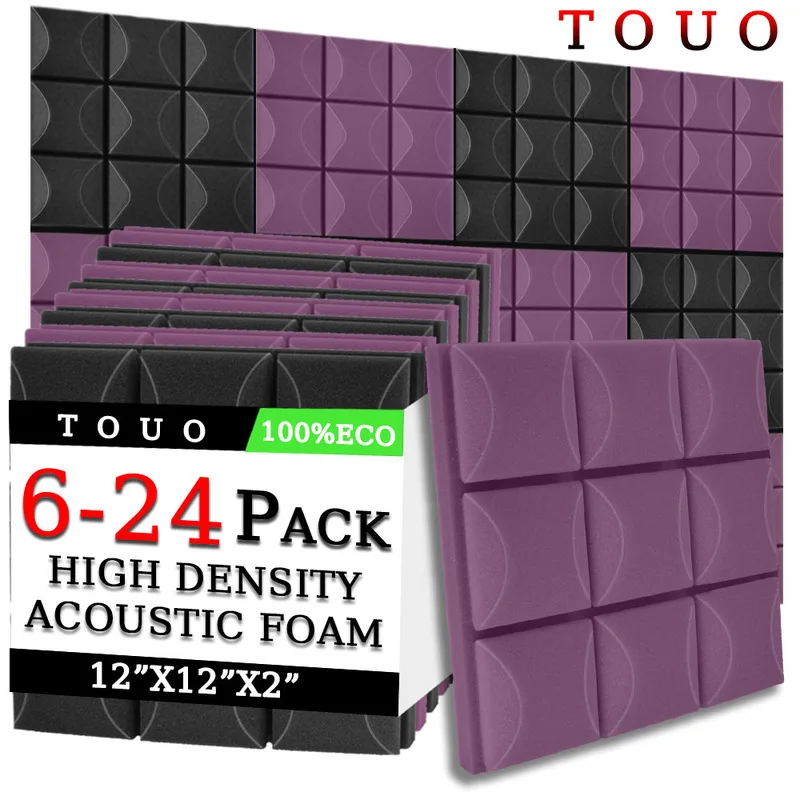 

TOUO 6/12/24 Pcs Mushroom Acoustic Foam High-Density Sound Absorbing Panel Soundproofing Material Drum Room Acoustic Treatment