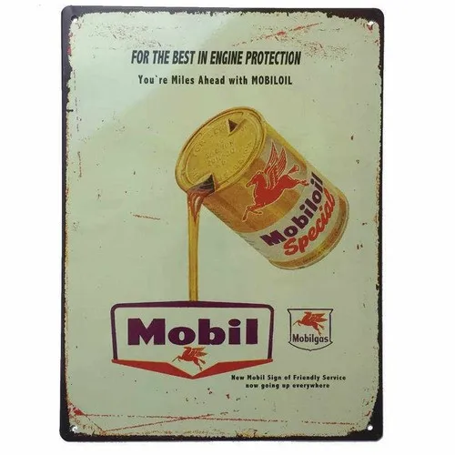 Mobiloil Special Can Pegasus Tin Sign Petrol Oil Man Cave 35cmx26cm - New --Tin Sign