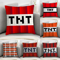 Game T-TNT Block Explosion Pillow Case Sofa Decorative Home Double-sided Print Plush Square Throw Pillow Covers Cushion Decor