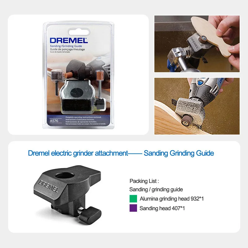 Imagem -05 - Dremel A576 Lixar Guia de Moagem Ferramenta Rotativa Acessório para Moedores Elétricos Dremel Acessórios para Afiação Angulares Carpintaria