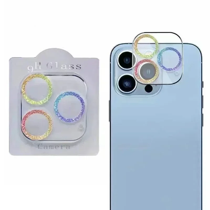 Bling Glitter Diamant Camera Lensbeschermer Voor Iphone 13 12 11 14 Pro Max Mini 14 Plus 14pro 14Promax Gehard Glas Volledige Dekking
