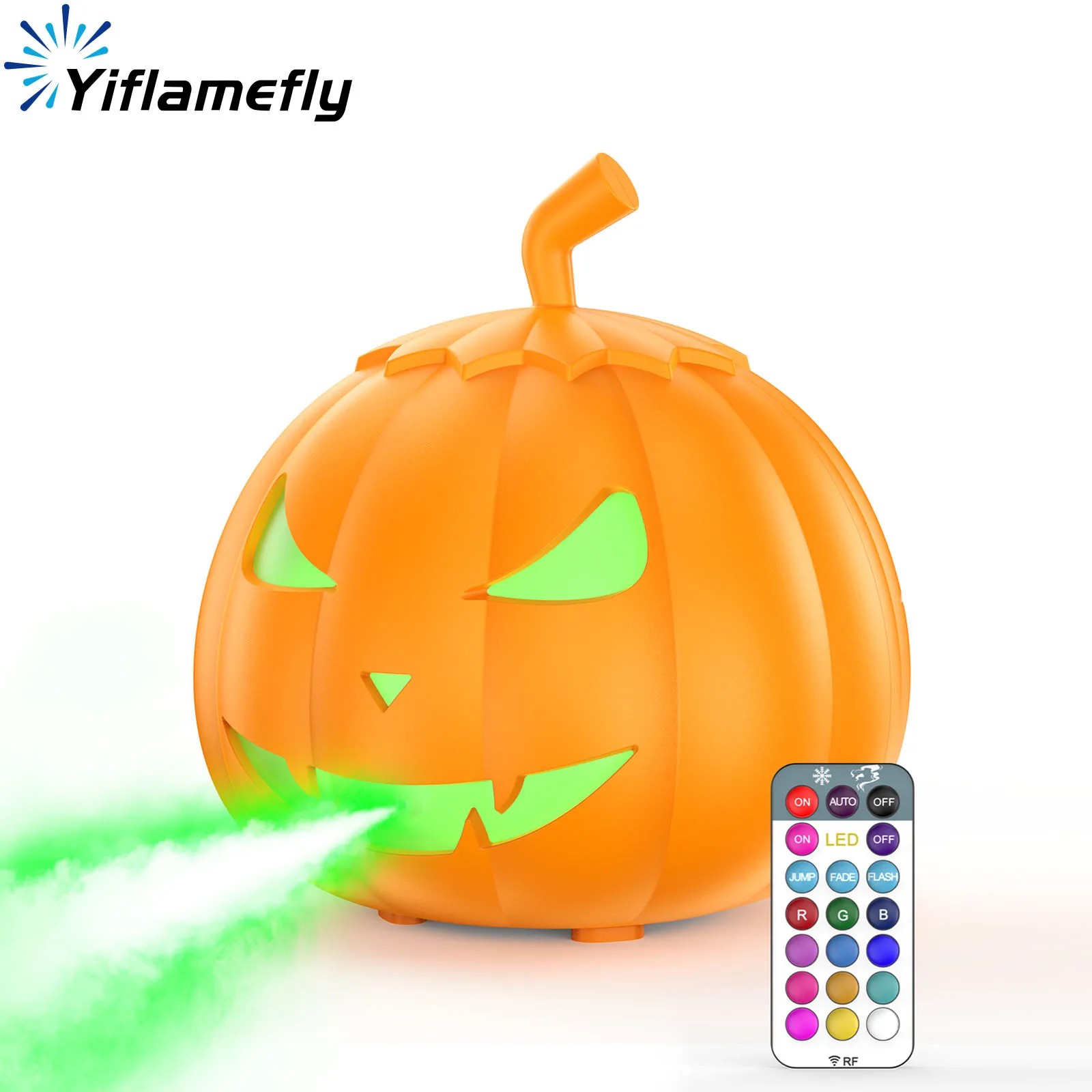 

Yiflamefly 800W Pumpkin Fog Machine 12Color RGB 6LED Smoke Machine Stage Lighting Effects For Halloween Decoration Haunted House