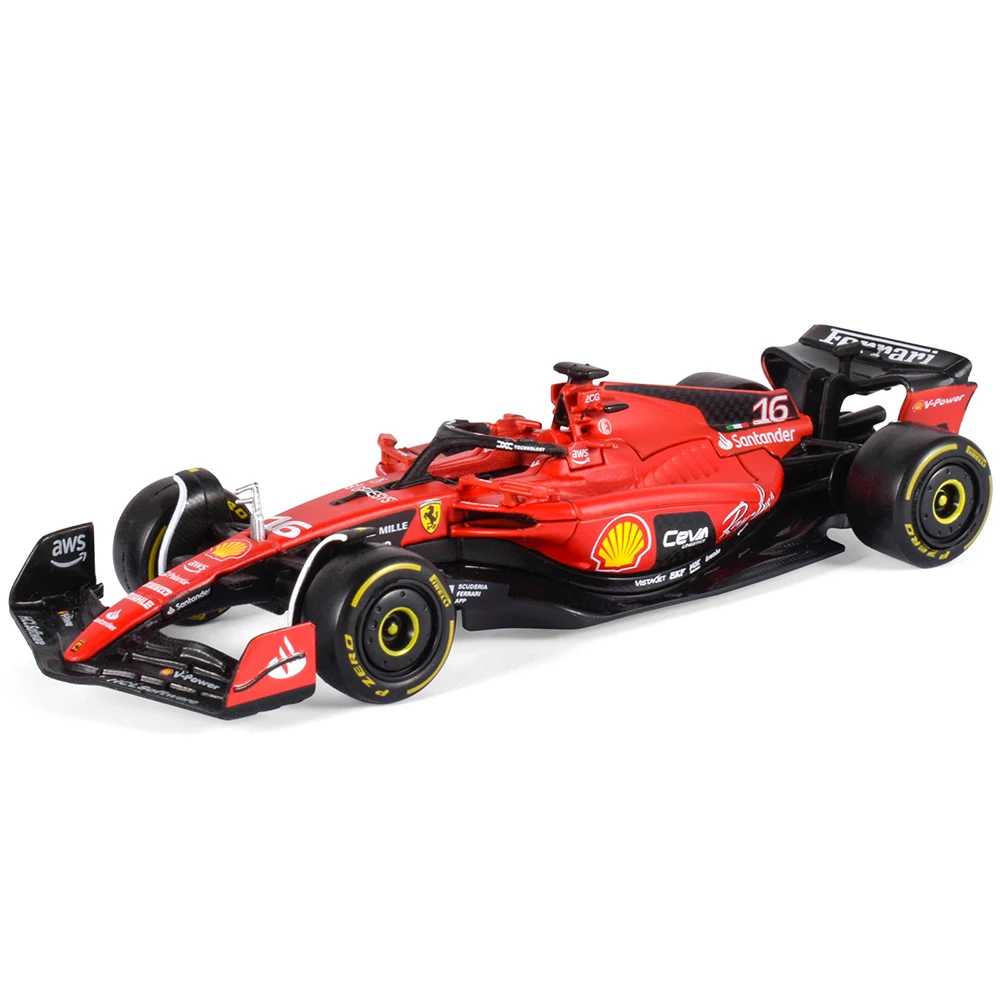 Bburago 1:43 F1 Ferrari 2023 SF23 # 16 Lecler # 55 Sainz Jr. Alloy Car Die Casting Model Toy Collection First order equation