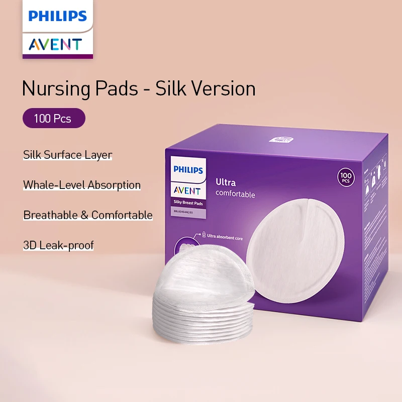 avent-disposable-nursing-pads-silk-version-100-pcs-super-absorbent-breathable-leak-proof-soft-mulberry-silk-surface