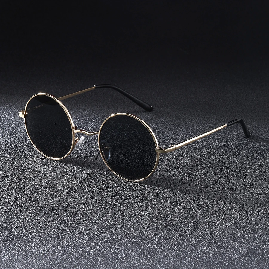 1 Stück modische Retro-Sonnenbrille mit rundem Rahmen, Unisex, geeignet für Partys, Musikfestivals und Street-Style-Fotografie – Detail 1