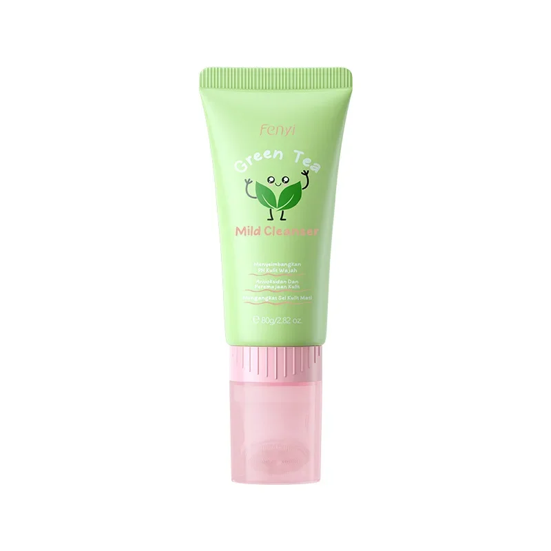 Green Tea Cleanser Rich Foam Deep Clean Remove Grease Improve Oily Face Wash Cream Gentle Moisturizing Cleanser 80g