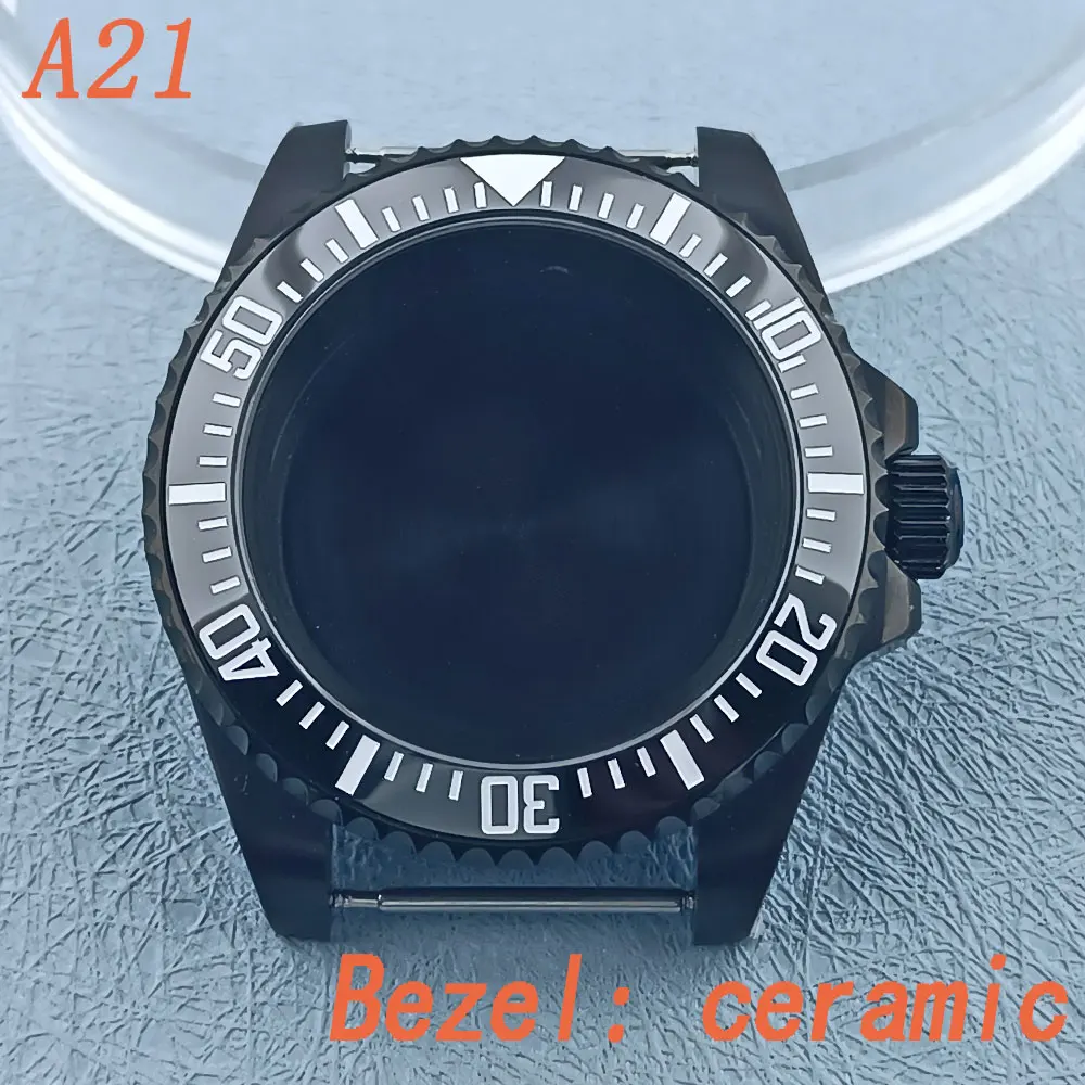 120 مقياس دوار 40 مللي متر SUB GMT ساعة تناسب NH34 NH35 NH36 NH38 حركة الفولاذ المقاوم للصدأ الياقوت الزجاج صندوق ساعة مقاوم للماء