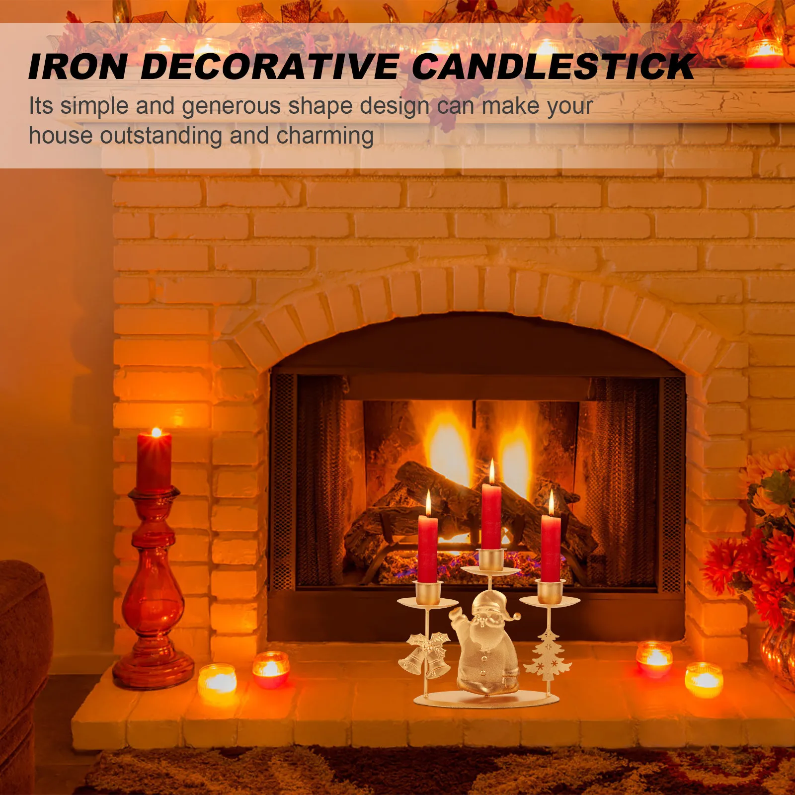 2 قطعة مجموعة شمعدان عيد الميلاد المنزلية ريفي الحديد حامل الفن الخالدة تصميم الرجعية الشمعدان الزخرفية للعيش
