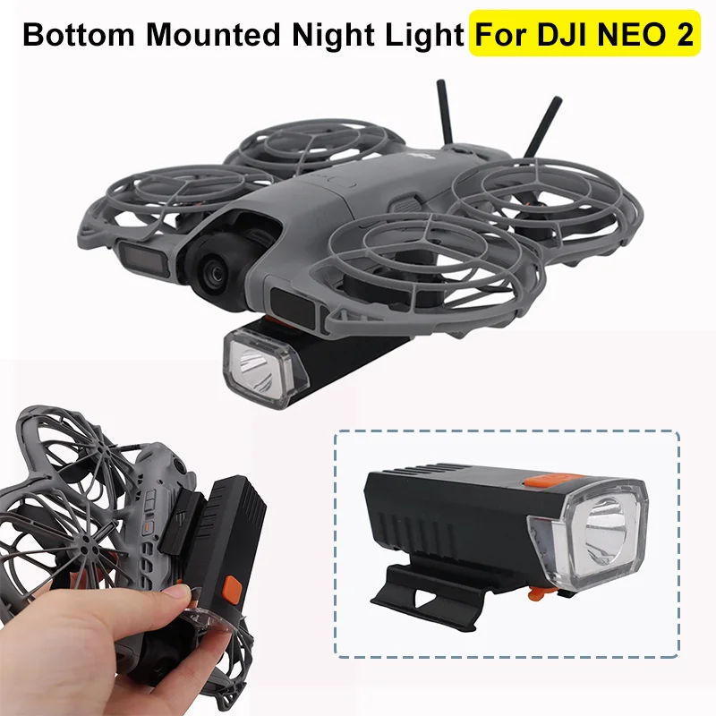 Night Flight Rechargeable Searchlight For DJI NEO 2 Drone 3D Print Light Bracket For Neo2 Navigation Signal Flashlight Accessory