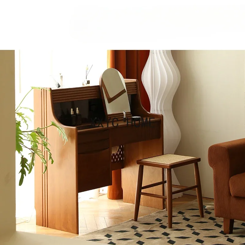 

Карамельный комод в стиле ретро, французский вишневый столик для макияжа, многофункциональный стол для спальни из массива дерева